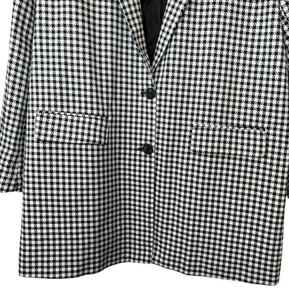 NASTY GAL Dog Days Oversized Black & White Houndstooth Blazer Size 14 - Picture 9 of 15